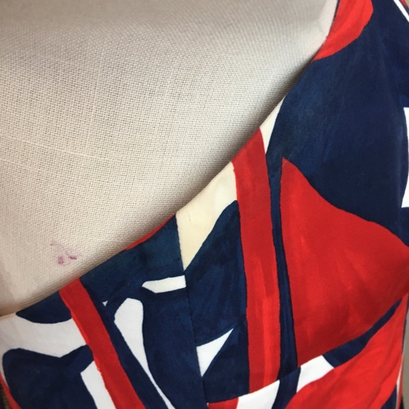 Milly Sundress in a Red, White and Blue leaf print - Picture 7 of 7